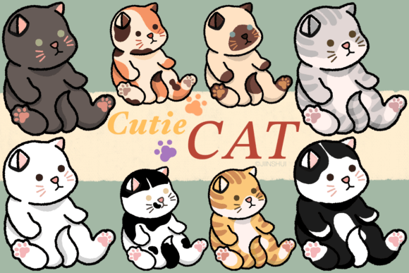 Adorable Artwork: Elevate Projects with Cute Cat Clipart