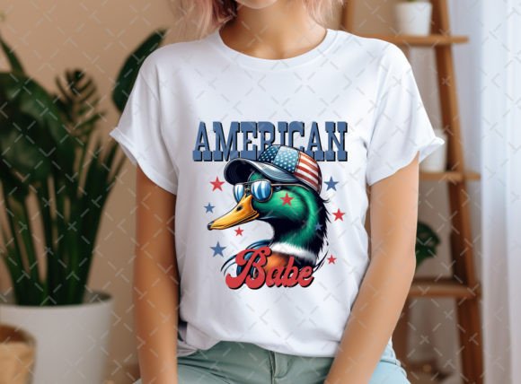 American Babe Duck USA Flag 4th July PNG: Patriotic Charm