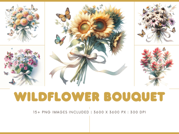 Bring a Garden to Your Canvas with the Watercolor Wildflower Bouquet Bundle