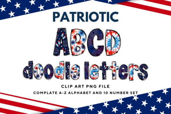 Bring on the Red, White, and Creative with Patriotic USA Doodle Alphabet Letters8