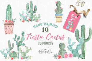 Cactus Watercolor Florals: Hand Painted Clipart for Modern Design