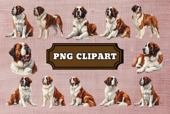 Charm and Character: The Saint Bernard Dog Clipart Bundle