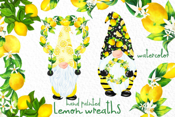 Charming Design Projects with Lemon Wreaths Clipart Cute Gnomes