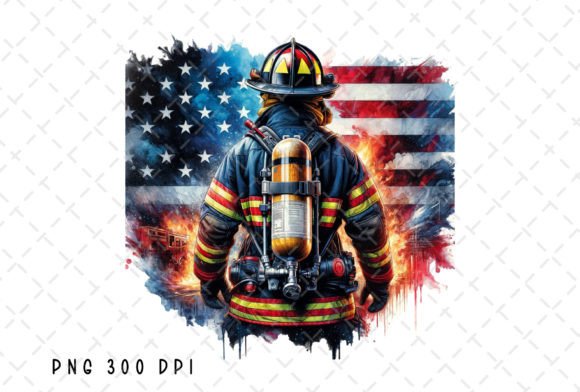 Fireman Firefighter American USA Flag: A Bold Design Asset