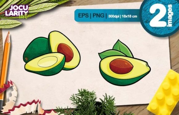 Fresh and Funny Avocado Slices Cartoon: A Designer's Go-To Asset
