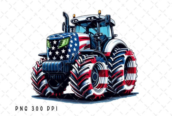 Patriotic Tractor American Flag 4 July: A Bold Design Asset