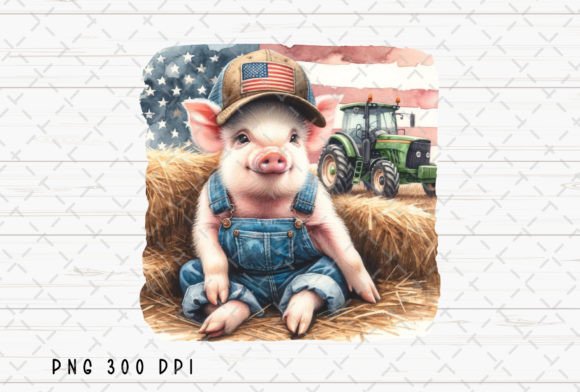 Pig Farmer Farm USA Flag Patriotic PNG: A Creative Asset for Every Project