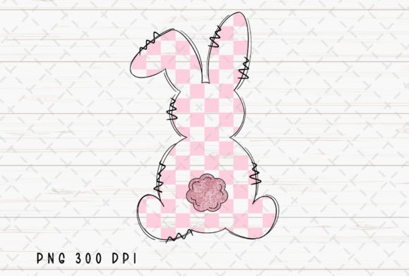 Pink Checkered Bunny Easter Spring PNG: A Designer's Go-To Asset