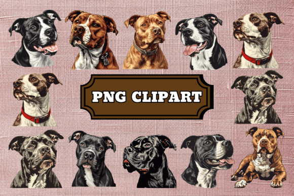 Pit Bull Dog Clipart Bundle: Dynamic Graphics for Modern Creators