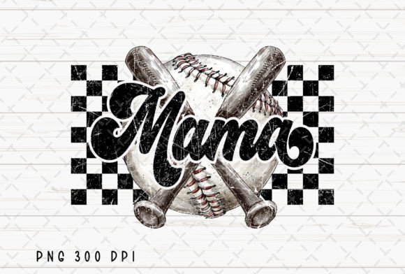 Retro Baseball Mama Distressed Checkered: A Vintage Touch for Modern Design
