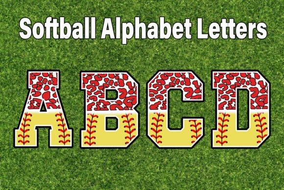 Unleash Your Brand’s Wild Side with Softball Red Leopard Alphabets Numbers