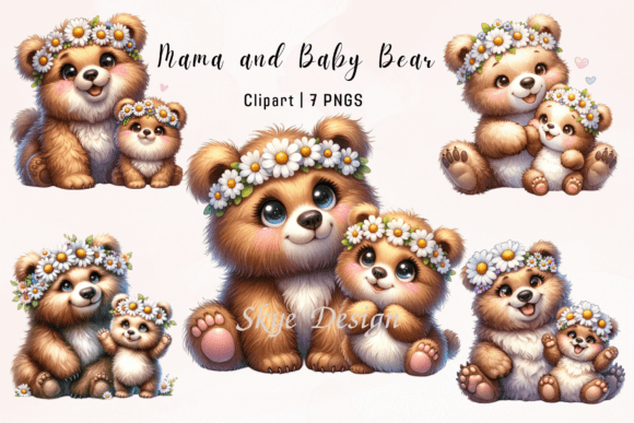 Watercolor Mama and Baby Bear Clipart for Heartfelt Designs