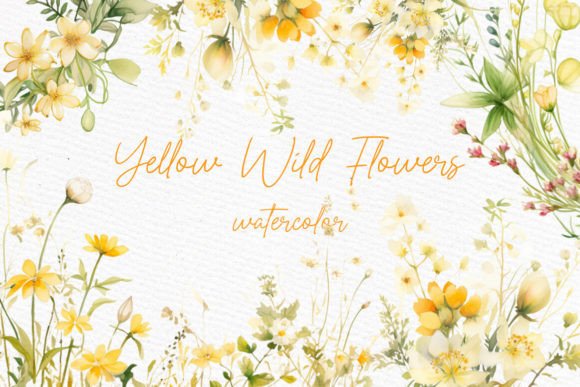 Wild Floral Clipart: Yellow Meadow Flower for Designers